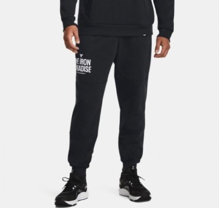 Under Armour Men's Project Rock Rival Fleece Joggers- بنطلون اندر ارمور بروجكت روك لون أسود