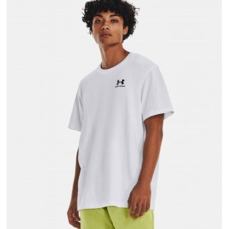 Under Armour Men's Logo Embroidered Heavyweight Short Sleeve T-Shirt - تيشيرت أندر آرمر لوجو امبرويدرد هيفي ويت للرجال لون أبيض