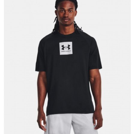 Under Armour Men's UA Tech™ Print Fill Short Sleeve T-shirt-تيشيرت اندر ارمور تيك برينت فيل للرجال لون أسود